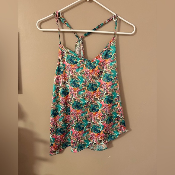 jane marie satin pajama tank set tropical dream size XL nwt - Picture 3 of 6